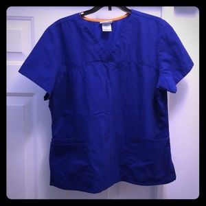 Scrub Star Blue Top with pockets